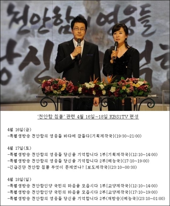 ▲2010년 KBS의 천안함 특집방송 및 모금 생방송 ⓒ전국언론노조 KBS본부