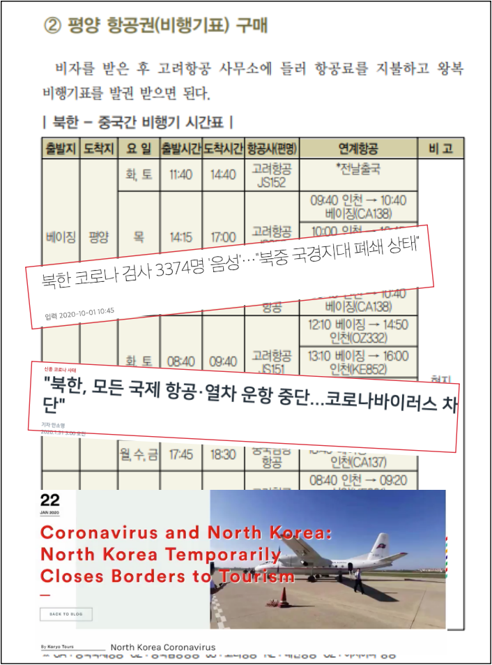 ▲북한은 2020년 1월 코로나 방역조치의 일환으로 북한과 해외를 오가는 항공 노선과 열차편을 모두 중단했다. 중국을 비롯한 국경 폐쇄 조치는 현재까지도 계속되고 있다.