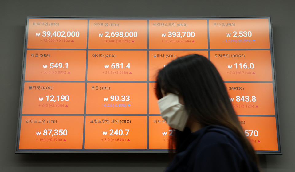 ▲ 13일 서초구 빗썸 고객센터 모습. 한국산 가상화폐 루나와 자매 스테이블 코인 테라USD(UST) 폭락으로 전 세계 가상화폐 시장이 흔들리고 있다. 비트코인은 9개월여 만에 4천만원 아래로 떨어졌다.ⓒ연합뉴스