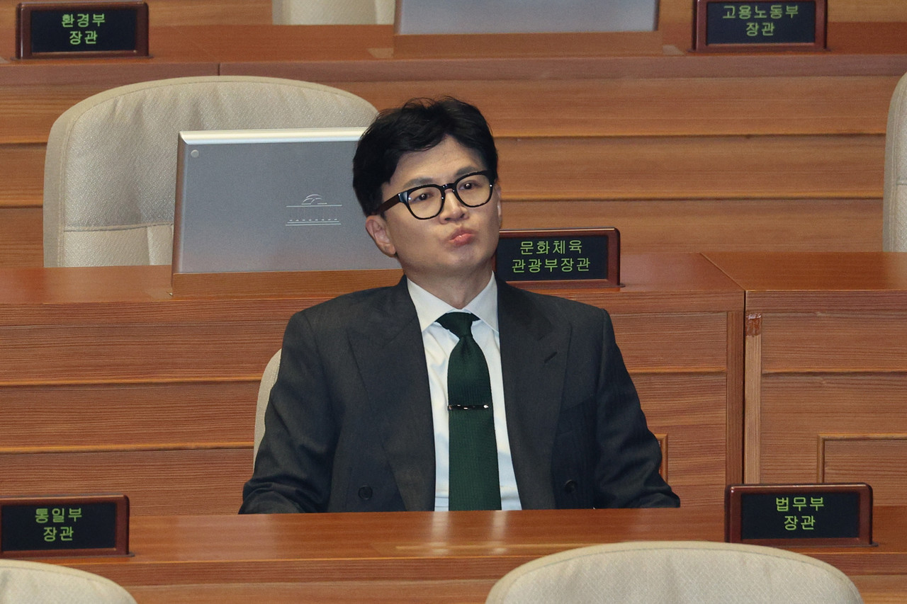 ▲  한동훈 법무부 장관이 21일 오후 국회에서 열린 본회의에 참석하고 있다. ⓒ연합뉴스