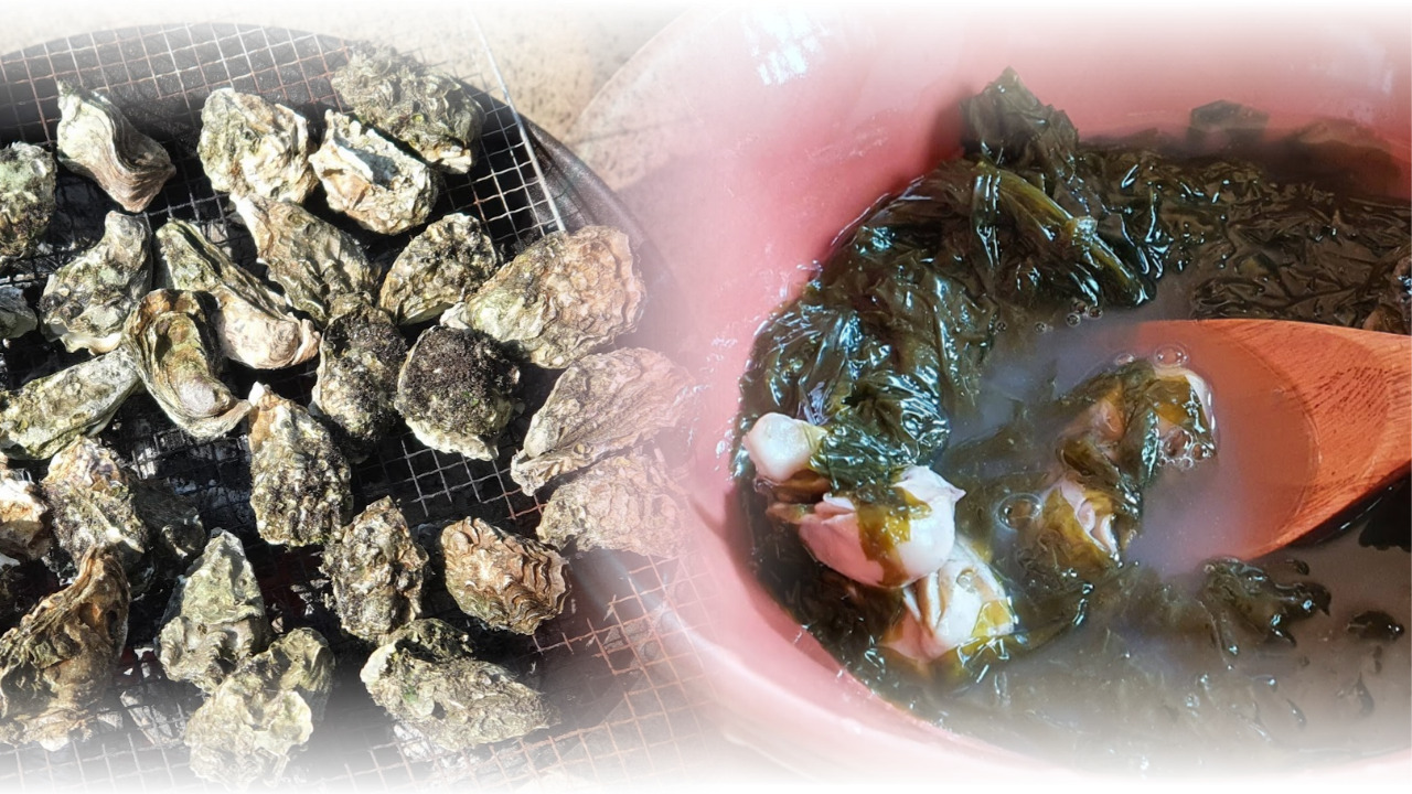 ▲섬진강 벚굴과 생김으로 끓인 김국 