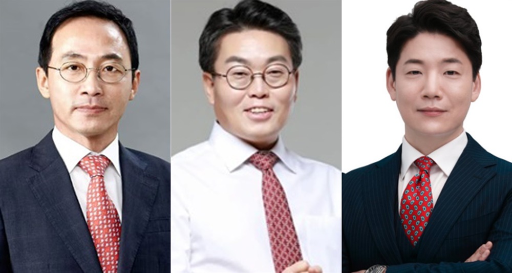 ▲김오진 전 관리비서관, 강훈 전 국정홍보비서관, 강기훈 국정기획비서관실 선임행정관(왼쪽부터) ⓒ 프로필/자유의새벽당 유튜브 갈무리