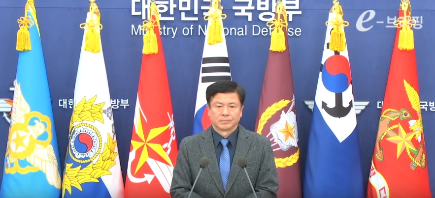 ▲ 국방부 일일 정례 브리핑 전하규 대변인 © 대한민국 정책브리핑
